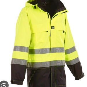 B-I-G PRICE DROP! Helly Hansen High-Vis  Yellow-Black Rain Jacket Jacket